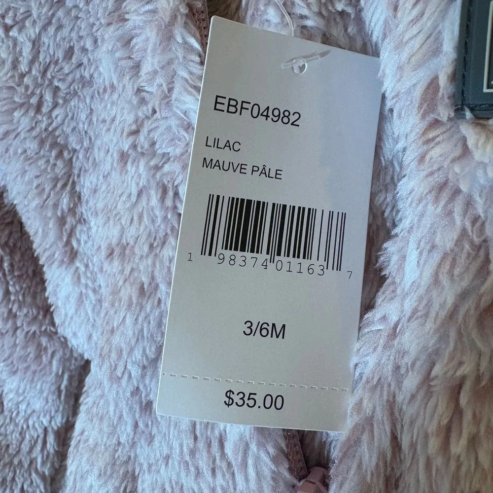 Eddie Bauer Kids Lilac Mauve Ultra-Soft Hooded Fleece Jacket 3/6M NWT‎